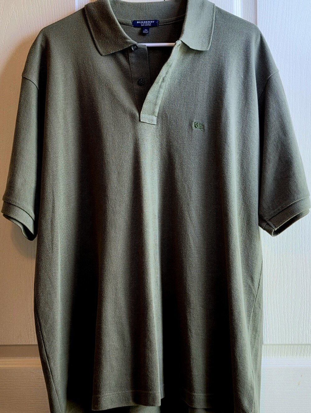 Burberry London Men's XL Classic Olive Green Polo Shirt